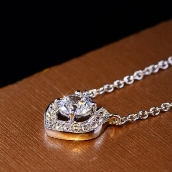 💥Pave Unique Hollow Pendant Necklace for Women, UNVN12410 - Picture 5 of 5